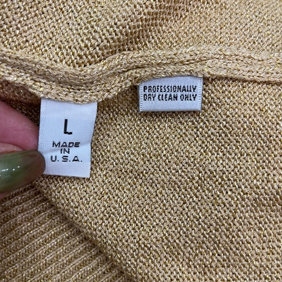 St. John Metallic Gold Shimmer Sleeveless Tank Women’s Camisole Blouse Top Shirt - Picture 4 of 10